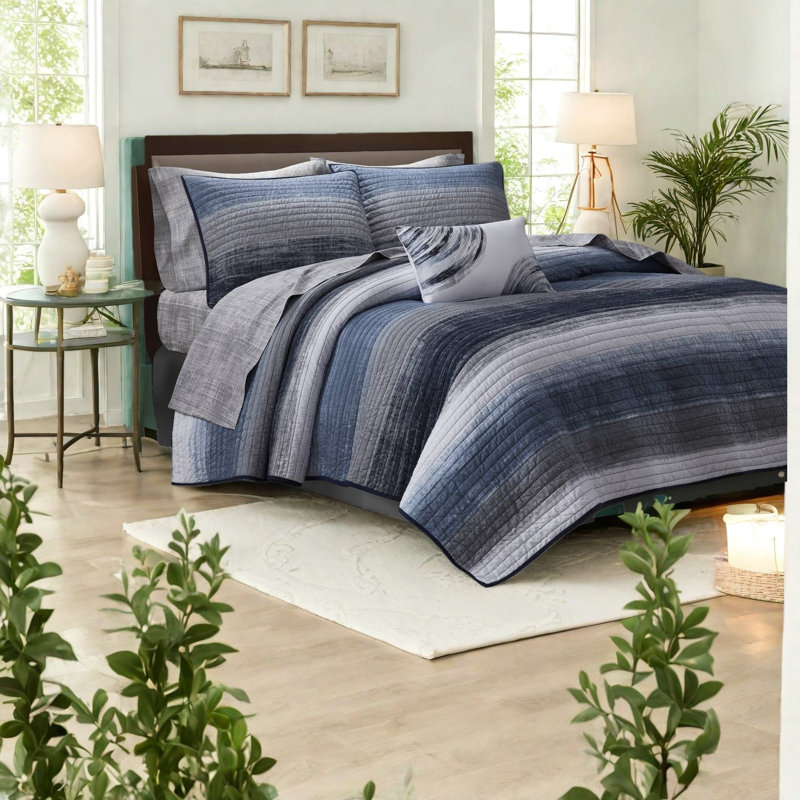 Ensemble de literie confortable de 6 pièces en microfibre douce de conception marine moderne pour la maison