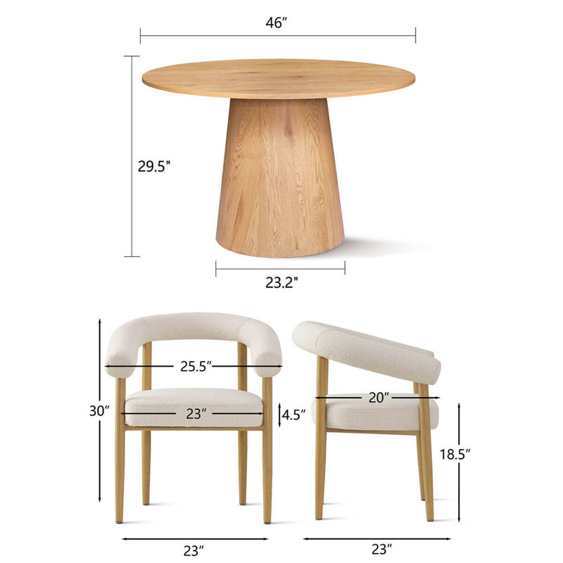 Solaze 5-Piece Round Upholstered Dining Set