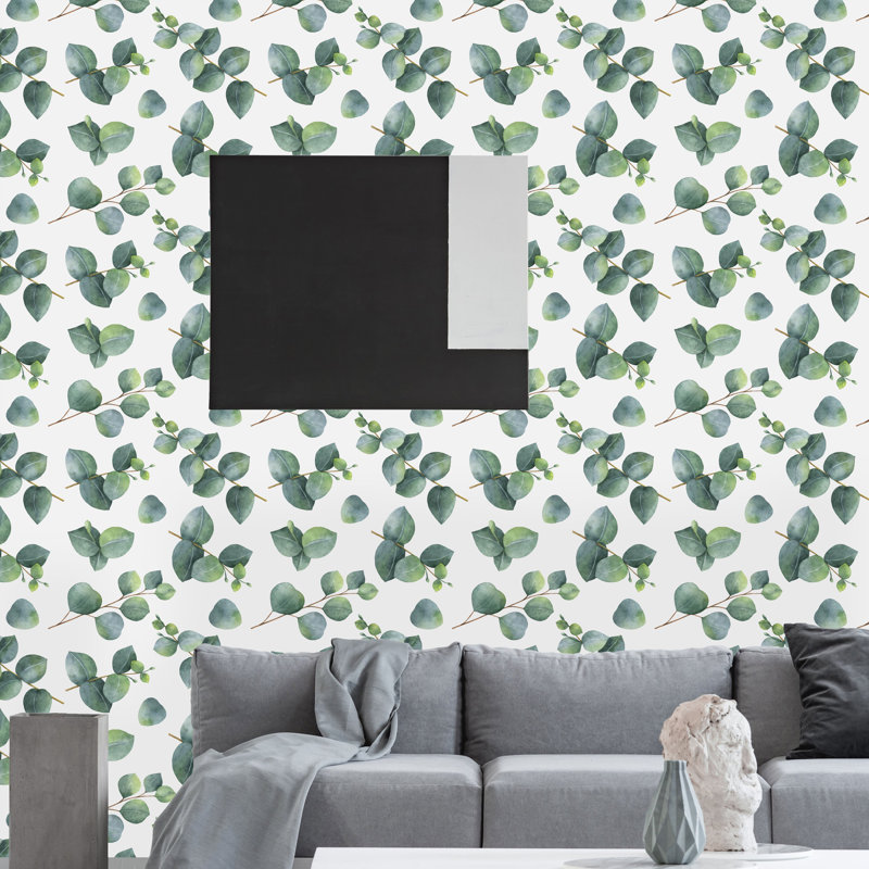 Rouleau de papier peint à peler et coller Gazella Light Eucalyptus, L 16,67 po x l 25 po