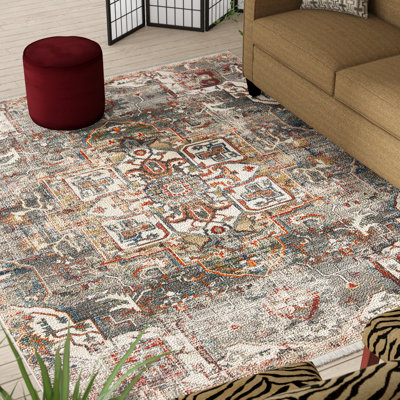 Ehtan Vintage Persian Performance Solid Color Rug