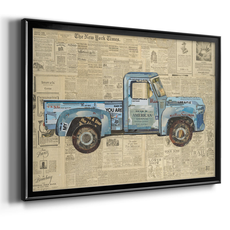 George's 53 Ford, H 14 po x l 20 po x P 1,5 po, Toile encadrée noire à coins fermés