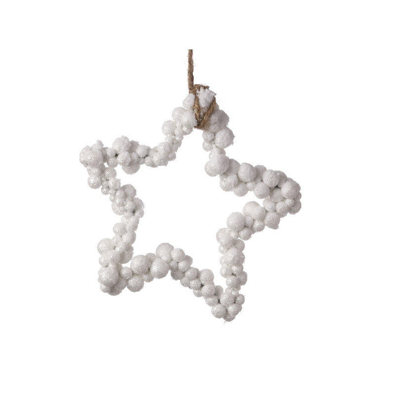 Ornement en forme de fêtes étoile suspendue, H 7 po x l 7 po x P 2 po