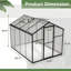 Serre de 6 pi x 8 pi pour l'extérieur, serre en polycarbonate avec structure à installation rapide et évent de toit, grande serre en aluminium pour l'extérieur de la cour arrière, noir-118166478