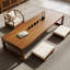 55.12" Brown Solid Wood Rectangular Coffee Table-109000295