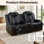 1 canapé-causeuse inclinable électrique 1 pièce, canapé de cinéma maison de luxe, port USB, lampe de lecture, porte-gobelet, console centrale avec table rabattable, similicuir pour salon et salle multimédia noir