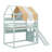 Full Size House Bed With Canopy & Slide, Built-In Bookshelves, Solid Wood Loft Frame For Kids Teens-816236358