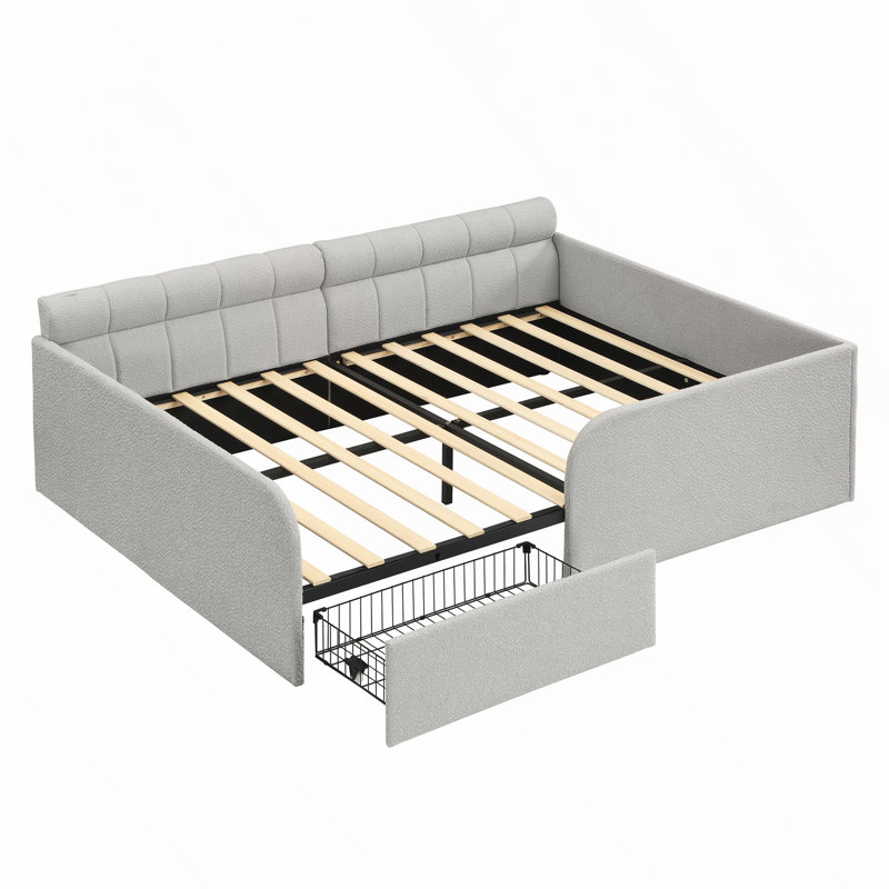 Lit de jour avec tiroir grillagé Boucle, Grey
