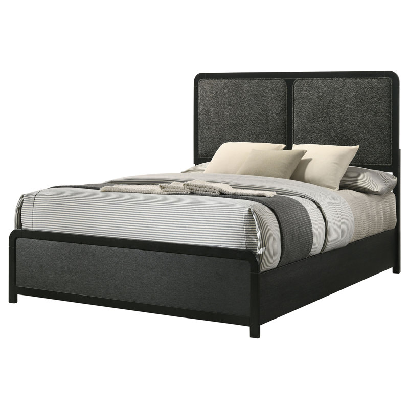 Grand lit tapissier noir Burton