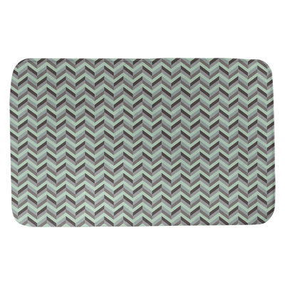 Tapis pour salle de bain à chevrons pastel Leffel