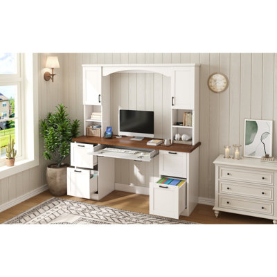 Bureau d'ordinateur avec huche Farmhouse