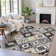 Machine Washable Indoor/Outdoor Xhevrie Black Rug