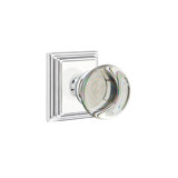 Privacy Providence Crystal Clear Knob with Wilshire Rose