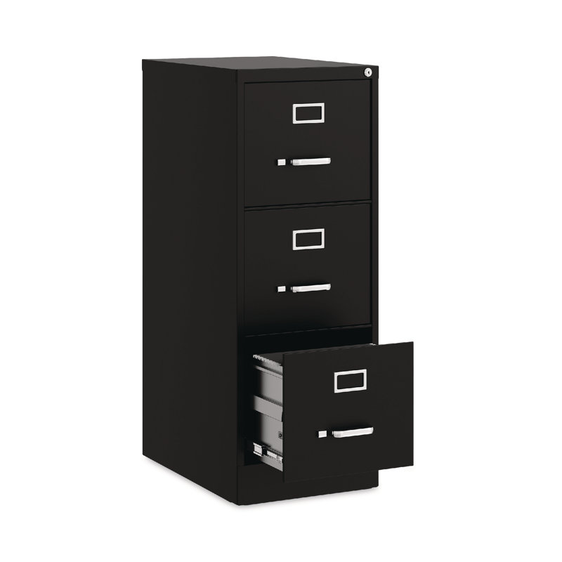 15'' Wide 3 -Drawer Steel File Cabinet, Black