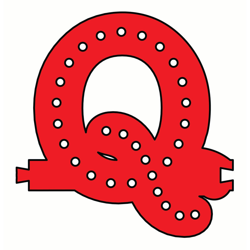 Danni 6.5'' No Subject Themed Marquee Sign, Q