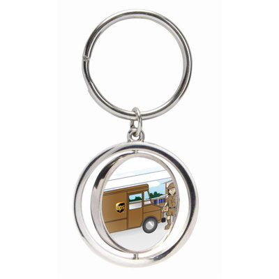 Personalized UPS Driver Female Small Spinning Key Chain