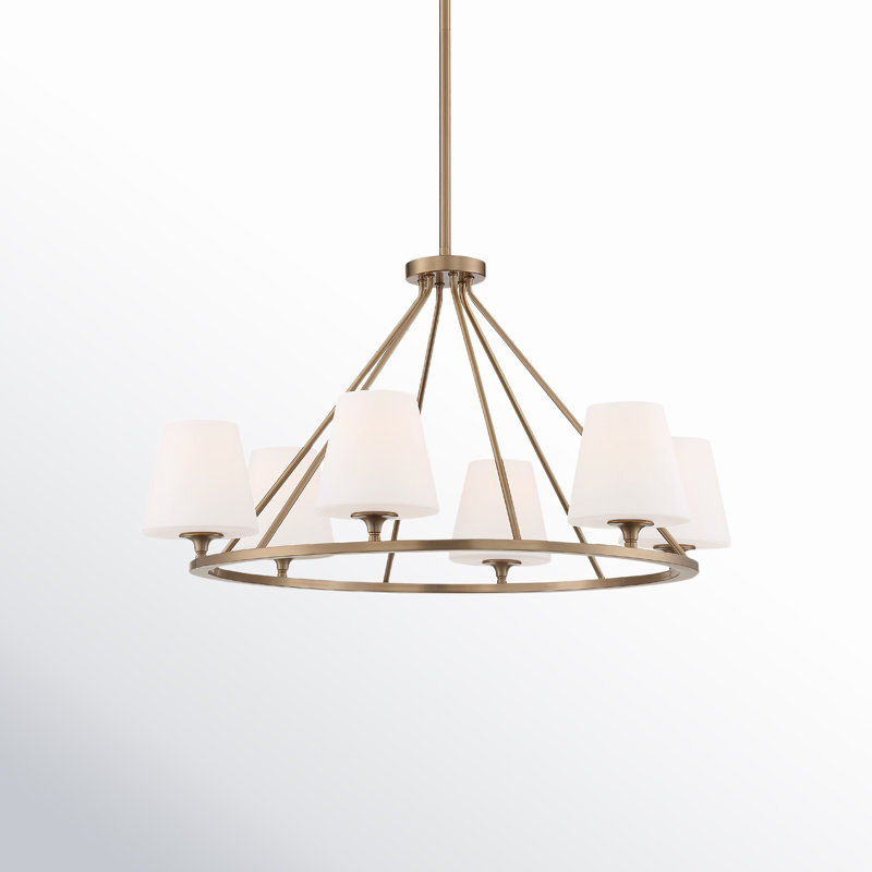 Lane 6 - Light Dimmable Wagon Wheel Chandelier, Gold