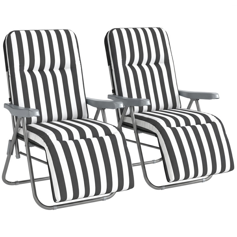 Outdoor Lounge Chair, Grey/White