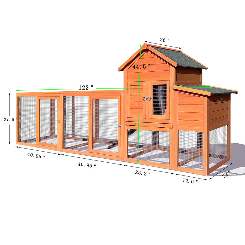 Grand poulailler en bois 122 ＂, Naturel