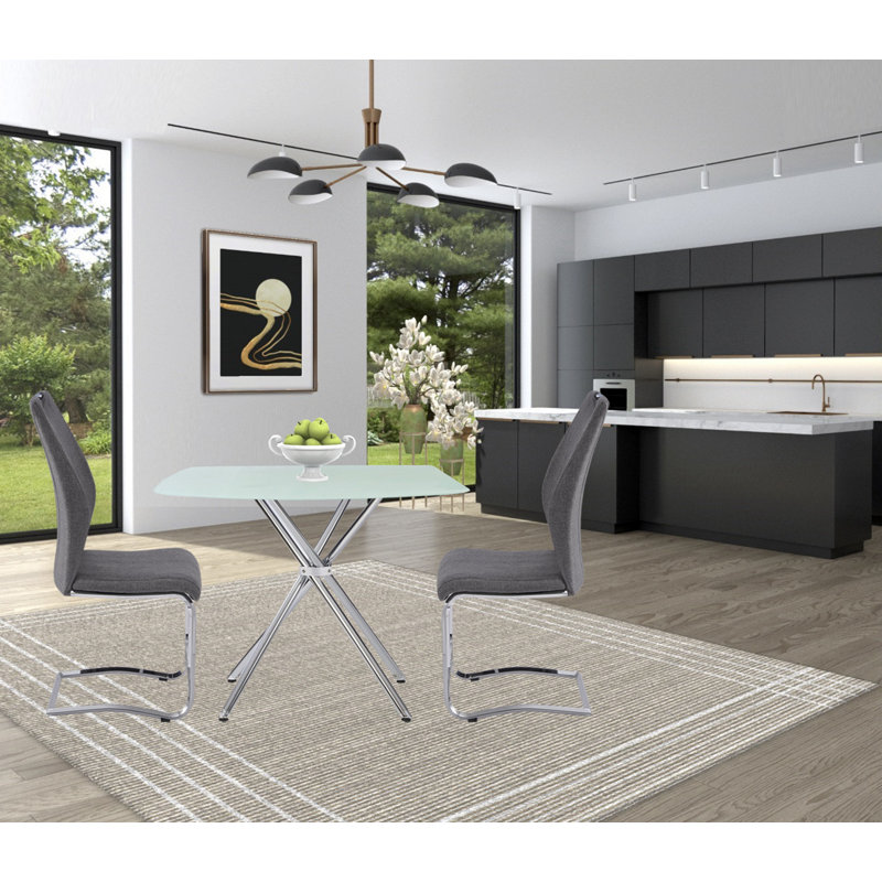 Table carrée 36 "en verre trempé givré