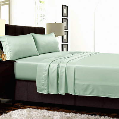 Sage Green TencelLux 300 Thread Count Deep Pocket Sheet Set - Soft, Breathable, Eco-Friendly Bedding for a Luxurious Night's Sleep!