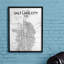 « Salt Lake City Map », impression d’art graphique dans des tons-31735284
