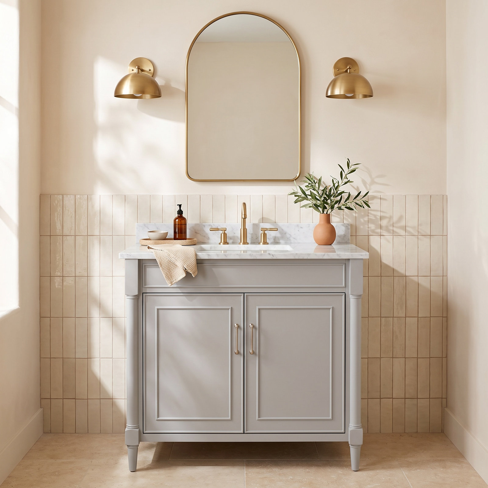 Addison 37'' Single Bathroom Vanity, Light Gray