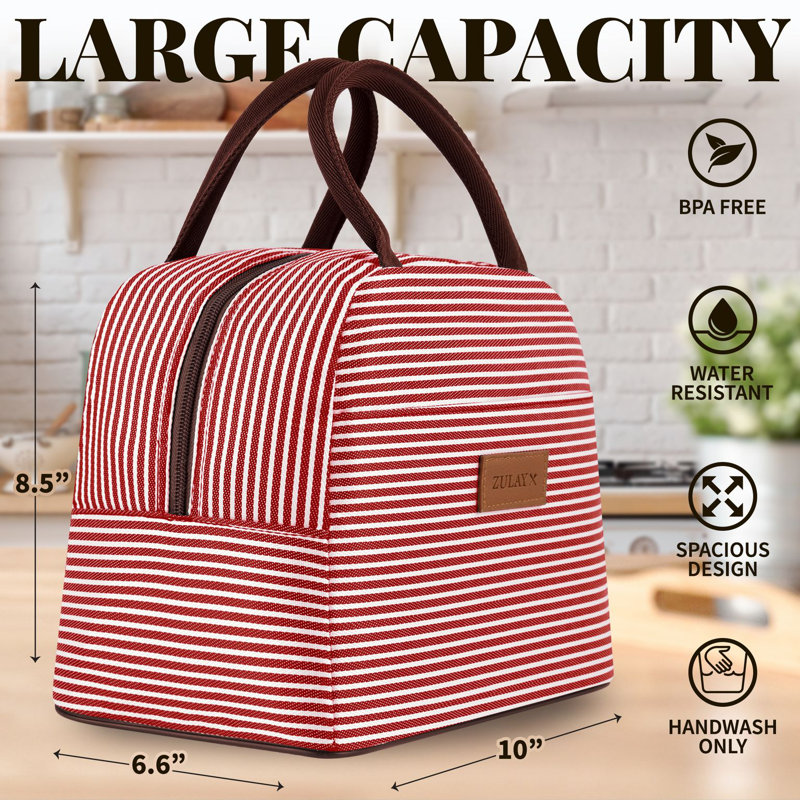 Zulay Kitchen Reusable Insulated Lunch Tote Bag