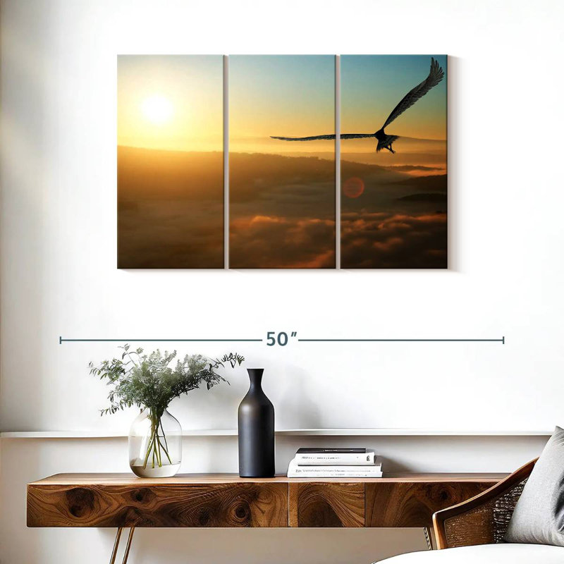 Brampt Eagle Flying At Dawn, 24" H x 38" W