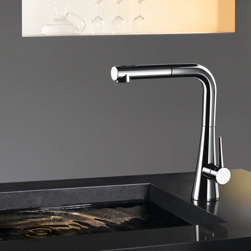 Houzer Soma Pull Out Kitchen Faucet, Polished Chrome