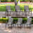Stackable Patio Dining Chairs, Metal Textilene Modern Backyard Set 6