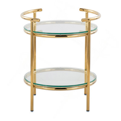 Table d'appoint Rhonda Contemporary / Glam en métal doré et verre transparent par Lumisource