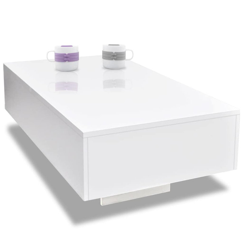 Nocona Coffee Table, 31cm H x 85cm L x 55cm D, White
