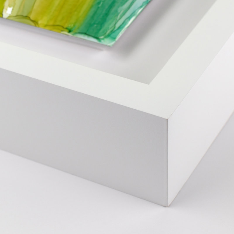 «Rewriting the Path II» par Julie Pelaez - impression encadrée, H 2,5 po x l 48 po x P 2,5 po, Blanc