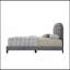 Grand lit gris en tissu