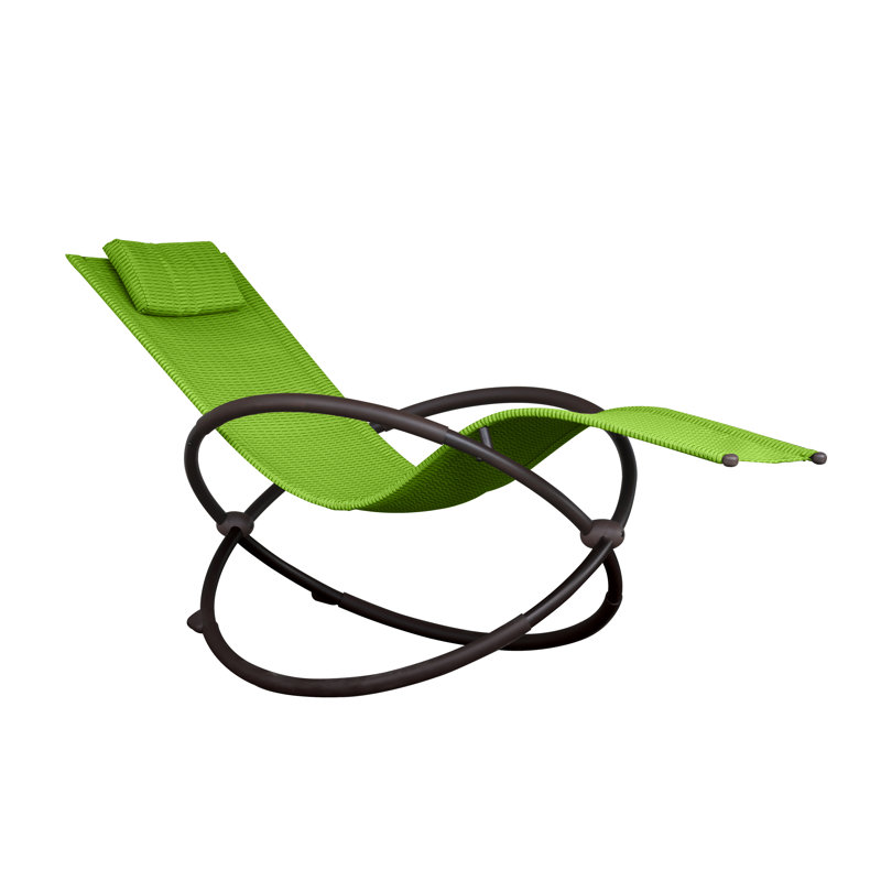 Chaise longue orbitale avec coussin Ceara, Vert pomme