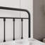 Structure de lit double en métal de style victorien pour chambre à coucher avec rangement sous le lit, ton noir, aucun sommier tapissier requis