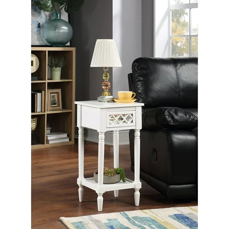 Table de bout avec rangement Mayall, Blanc