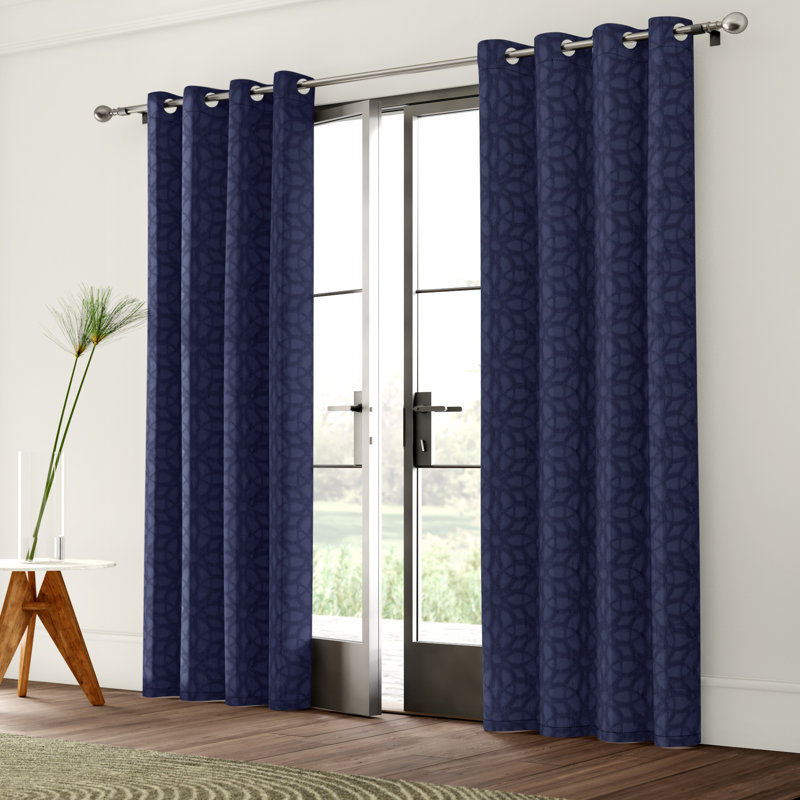 Blackout Curtain Single Panel, Navy, 108" L