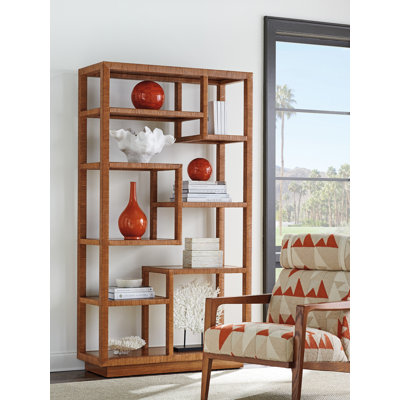 46"W x 18"D X 84"H  Palm Desert Bryce Raffia Etagere