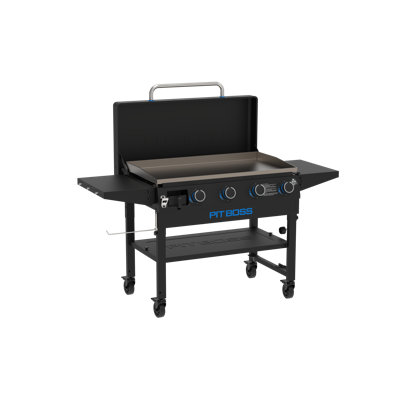 Pit Boss 4 - Burner Deluxe Flat Top Gas Griddle with Side Shelves and Lid