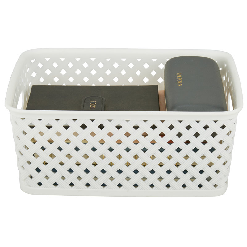 Panier en osier, H 3,94 po x l 7,87 po x p 9,84 po, Blanc