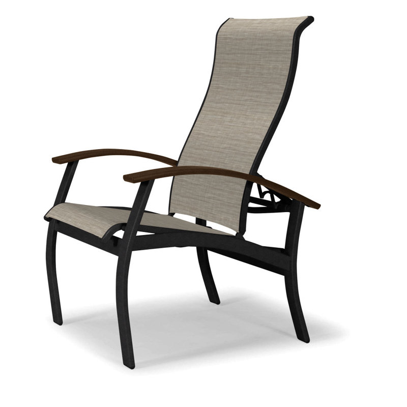 Askar Premium All-Weather Wicker Outdoor Dining Armchair with Cushion, Bristol Taupe Sunbrella®, Kona, Textured Black