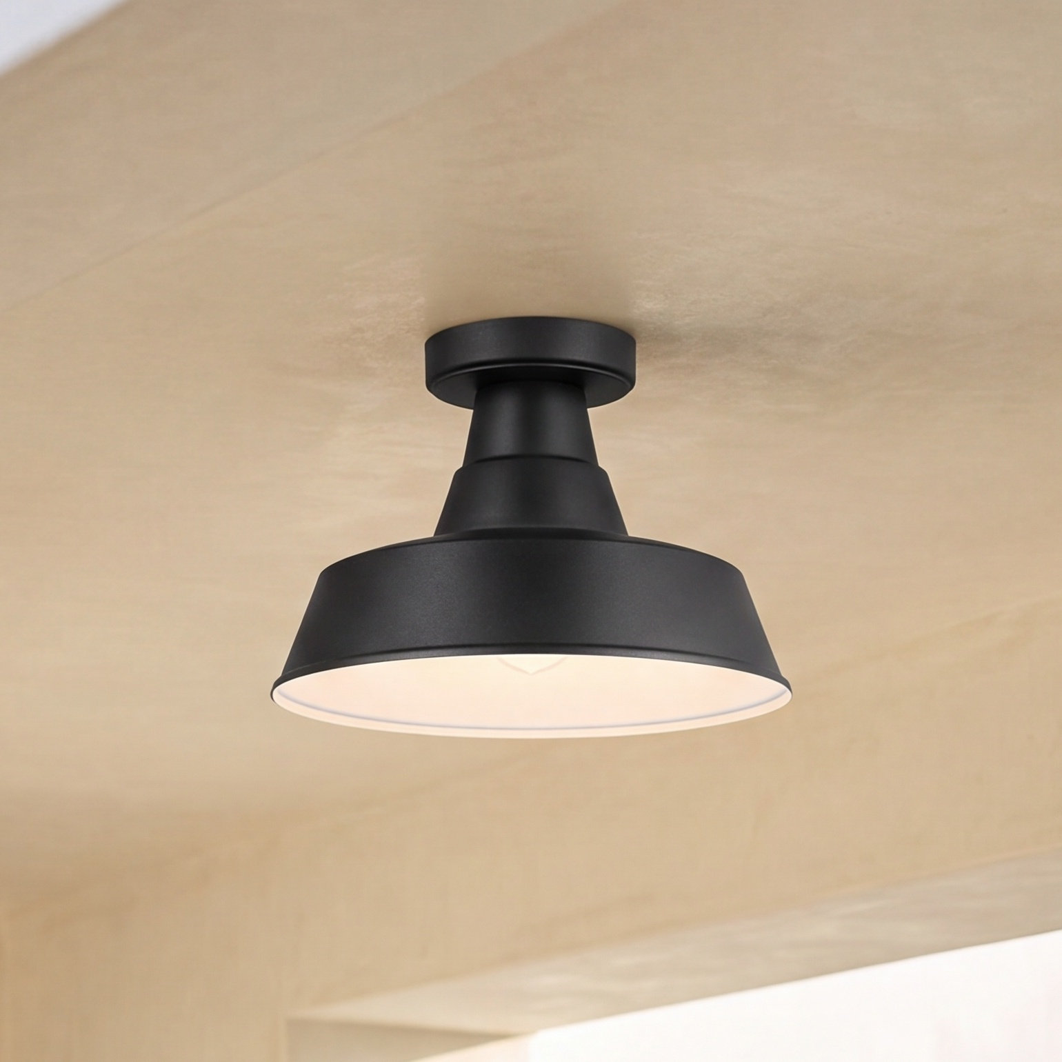 Blakeston Outdoor Semi-Flush Mount, Black