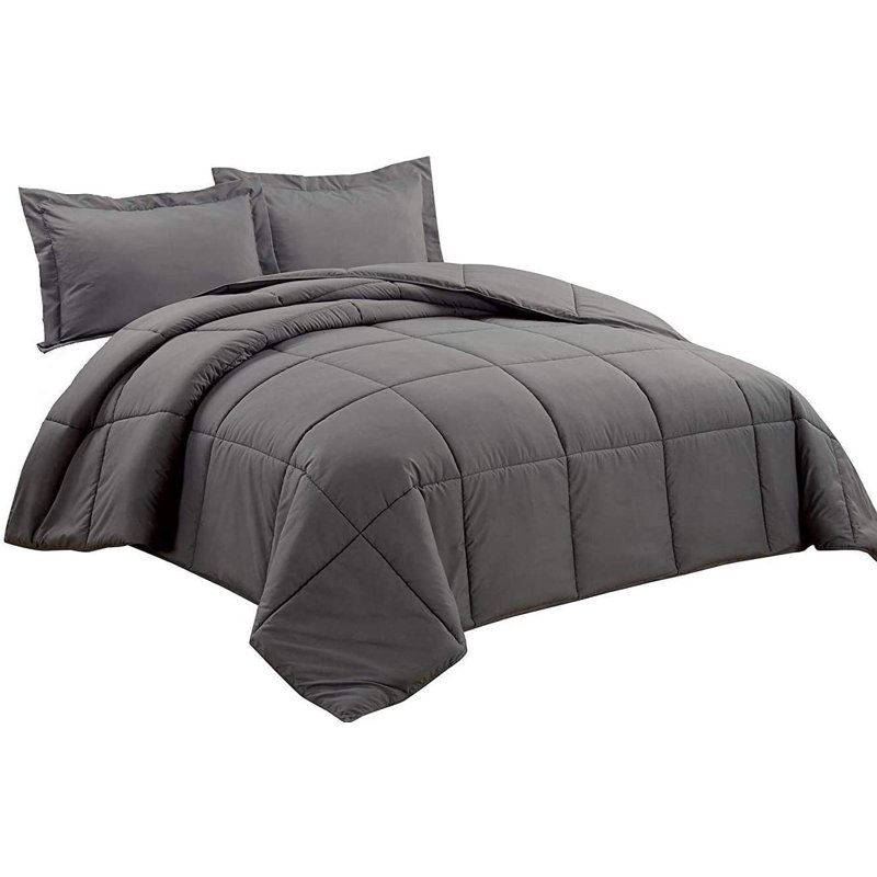 Gray Queen Down Alternative Microfiber Comforter Set