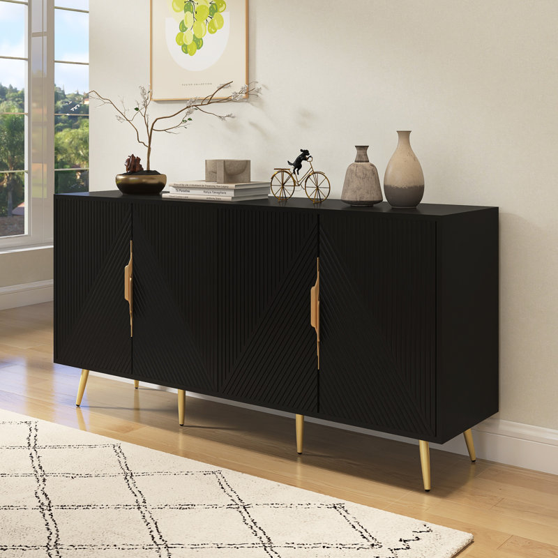 Buffet élégant avec motif géométrique ondulé