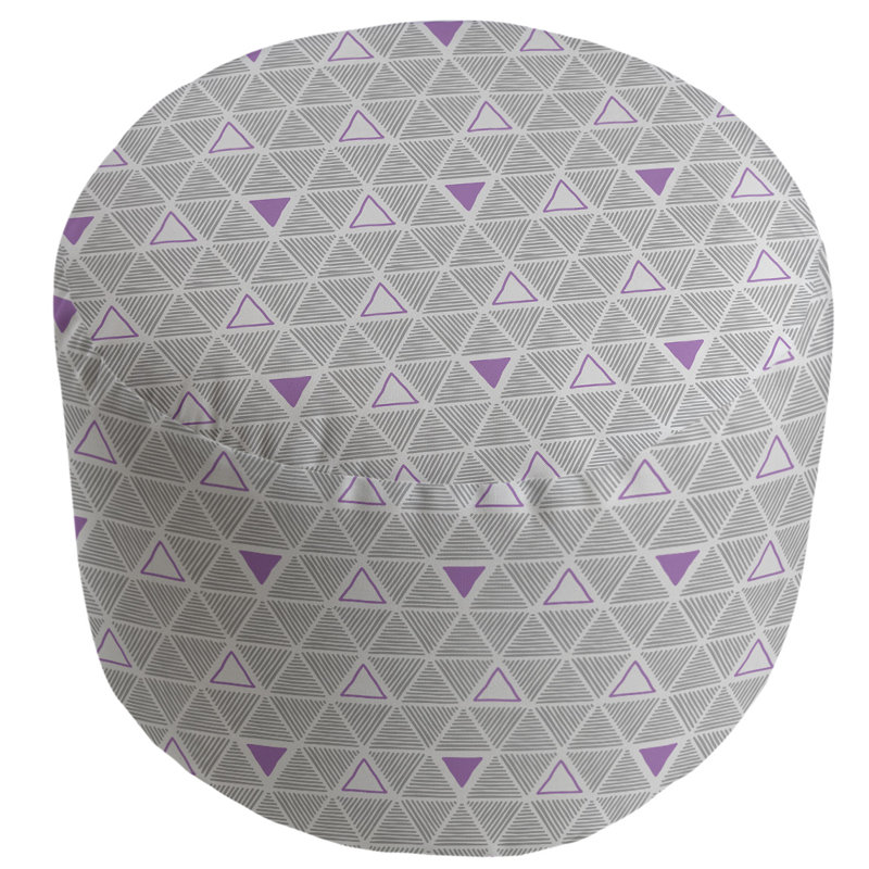 Upholstered Pouf, Violet Accent