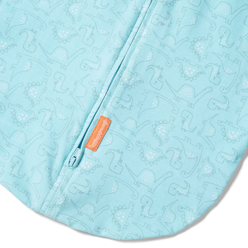 SwaddleMe by Ingenuity Compression Baby Swaddle Pod, Two-Way Zipper, 0-2 Months, 1.0 TOG, 2-Pack - Dino Jam