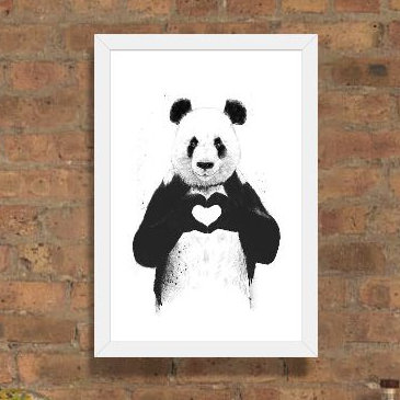 «All You Need is Love», impression, H 24 po x l 16 po x P 1 po, Papier avec cadre blanc