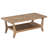Solid Wood Farmhouse Brown Rectangle 47-Inch Mid-Century Center Coffee Table with Open Storage Shelf, 2-Tier Modern Simple Low Cocktail Tea Table-659205819