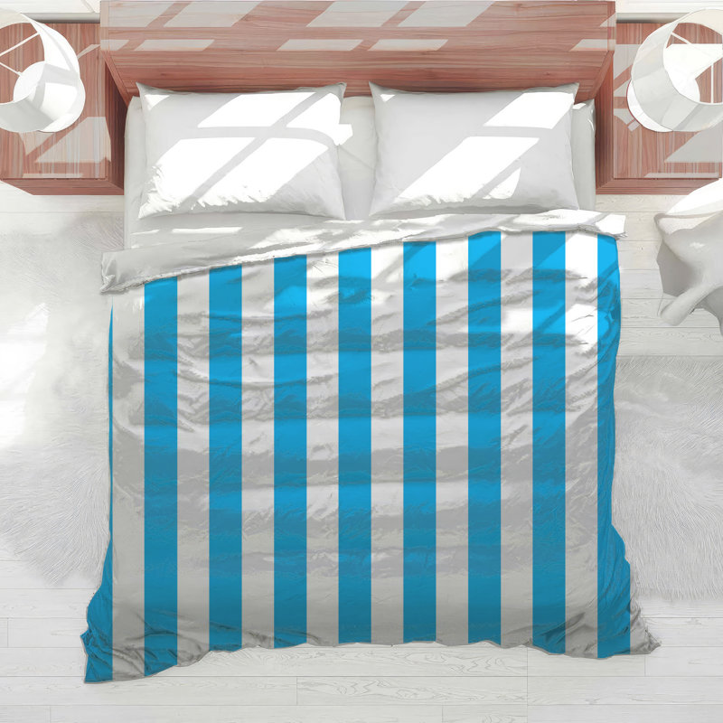 Blue White Stripes Comforter, Twin Extra Long